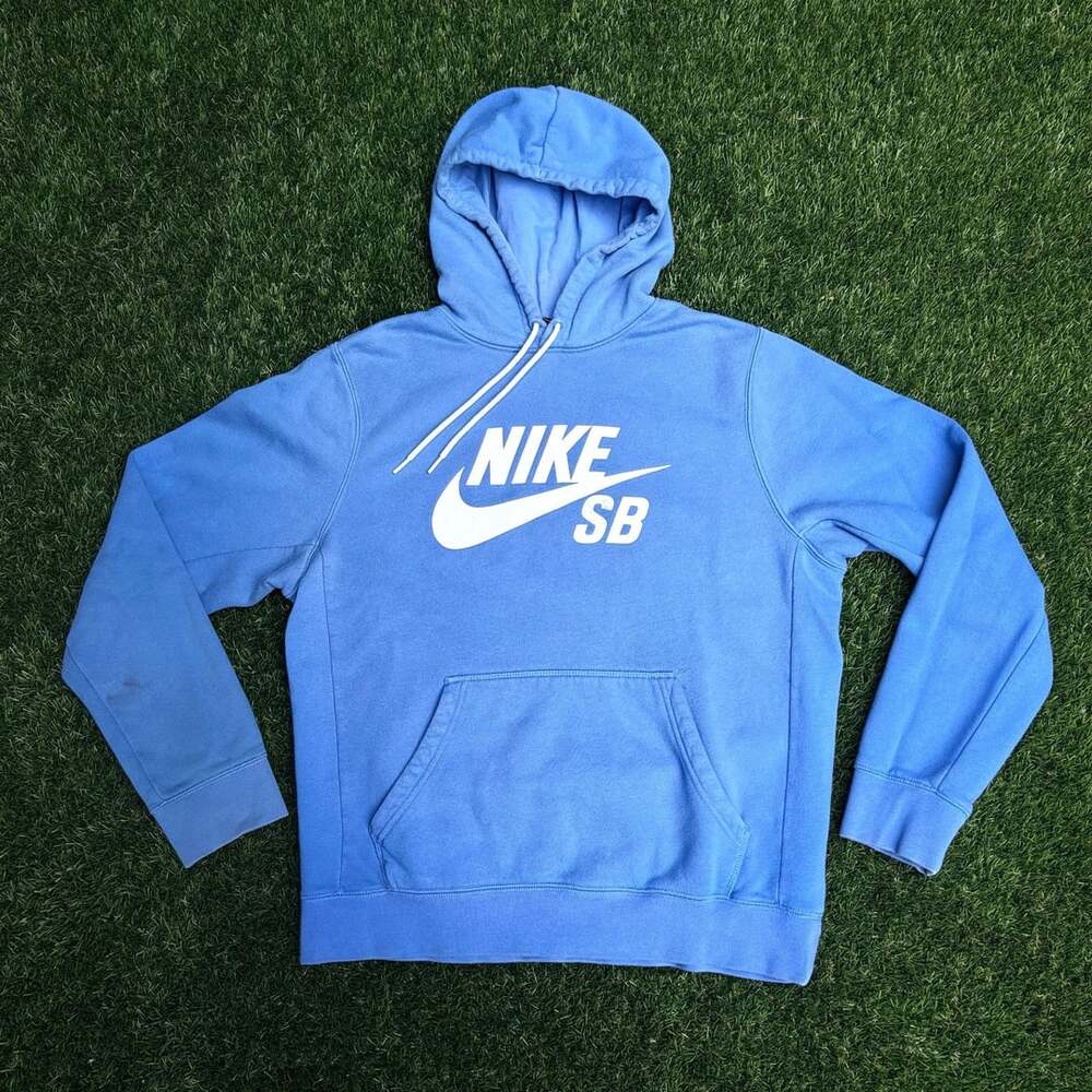 Nike SB Hoodie Sweatshirt Size M Light Blue Skateboarding Pullover